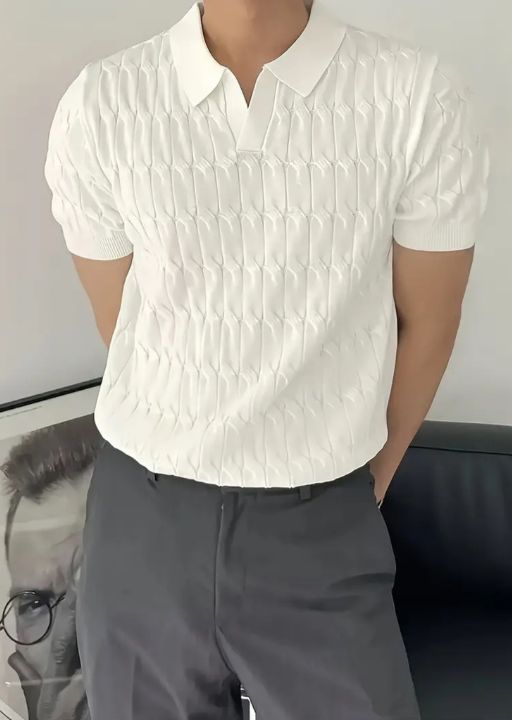 Breathable Knit Polo Shirt